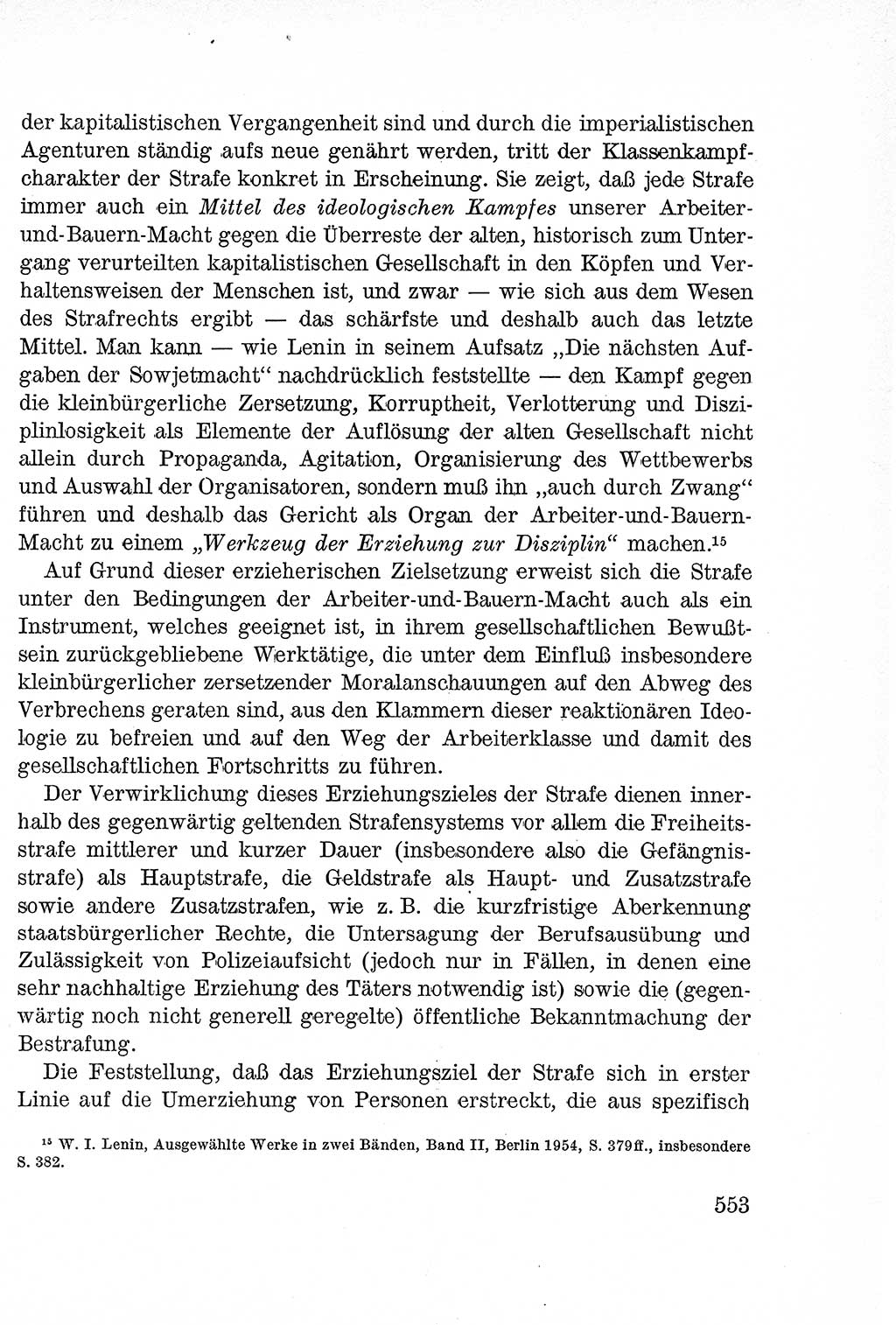 Lehrbuch des Strafrechts der Deutschen Demokratischen Republik (DDR), Allgemeiner Teil 1957, Seite 553 (Lb. Strafr. DDR AT 1957, S. 553)