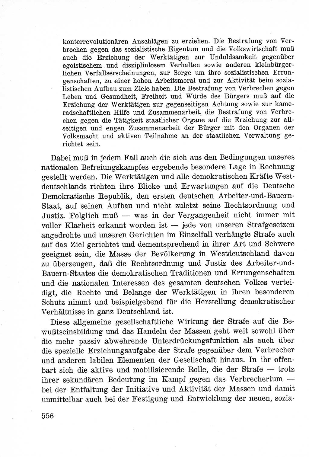 Lehrbuch des Strafrechts der Deutschen Demokratischen Republik (DDR), Allgemeiner Teil 1957, Seite 556 (Lb. Strafr. DDR AT 1957, S. 556)