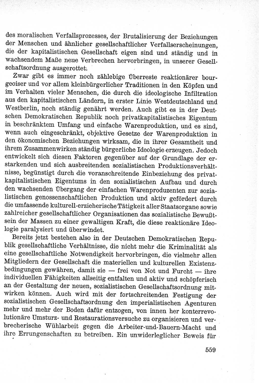 Lehrbuch des Strafrechts der Deutschen Demokratischen Republik (DDR), Allgemeiner Teil 1957, Seite 559 (Lb. Strafr. DDR AT 1957, S. 559)