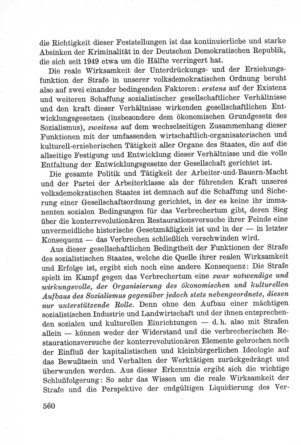 Lehrbuch des Strafrechts der Deutschen Demokratischen Republik (DDR), Allgemeiner Teil 1957, Seite 560 (Lb. Strafr. DDR AT 1957, S. 560)