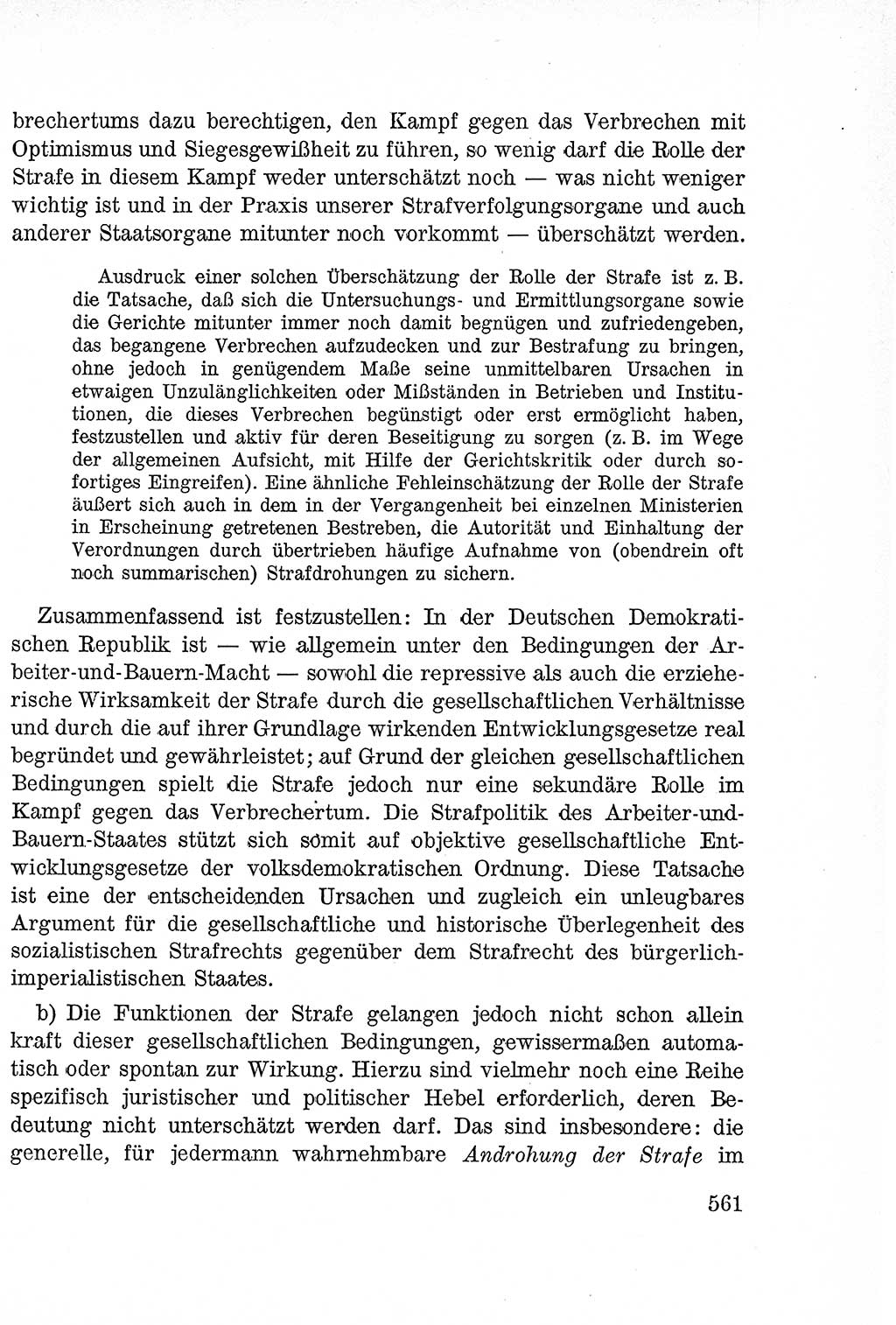 Lehrbuch des Strafrechts der Deutschen Demokratischen Republik (DDR), Allgemeiner Teil 1957, Seite 561 (Lb. Strafr. DDR AT 1957, S. 561)