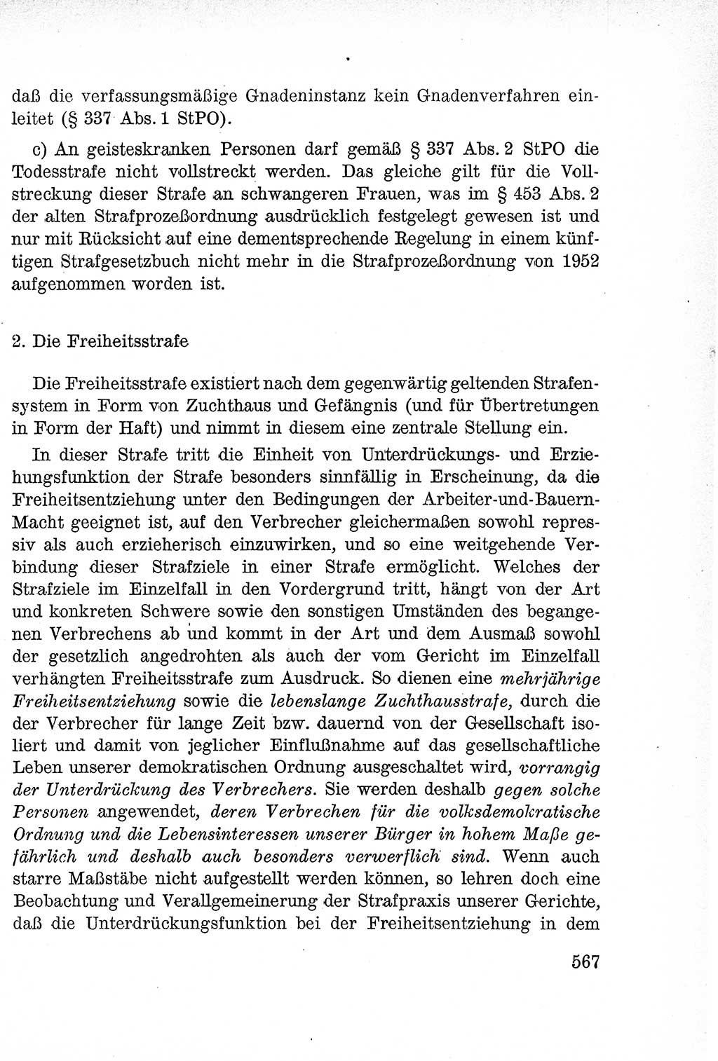 Lehrbuch des Strafrechts der Deutschen Demokratischen Republik (DDR), Allgemeiner Teil 1957, Seite 567 (Lb. Strafr. DDR AT 1957, S. 567)