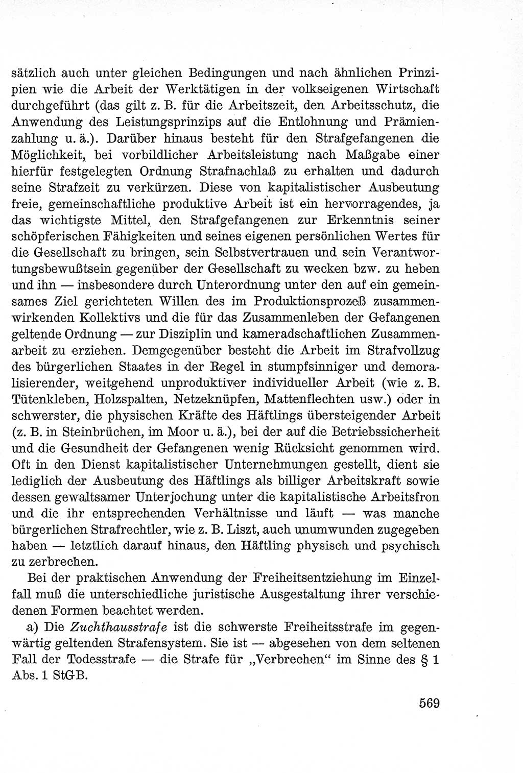 Lehrbuch des Strafrechts der Deutschen Demokratischen Republik (DDR), Allgemeiner Teil 1957, Seite 569 (Lb. Strafr. DDR AT 1957, S. 569)