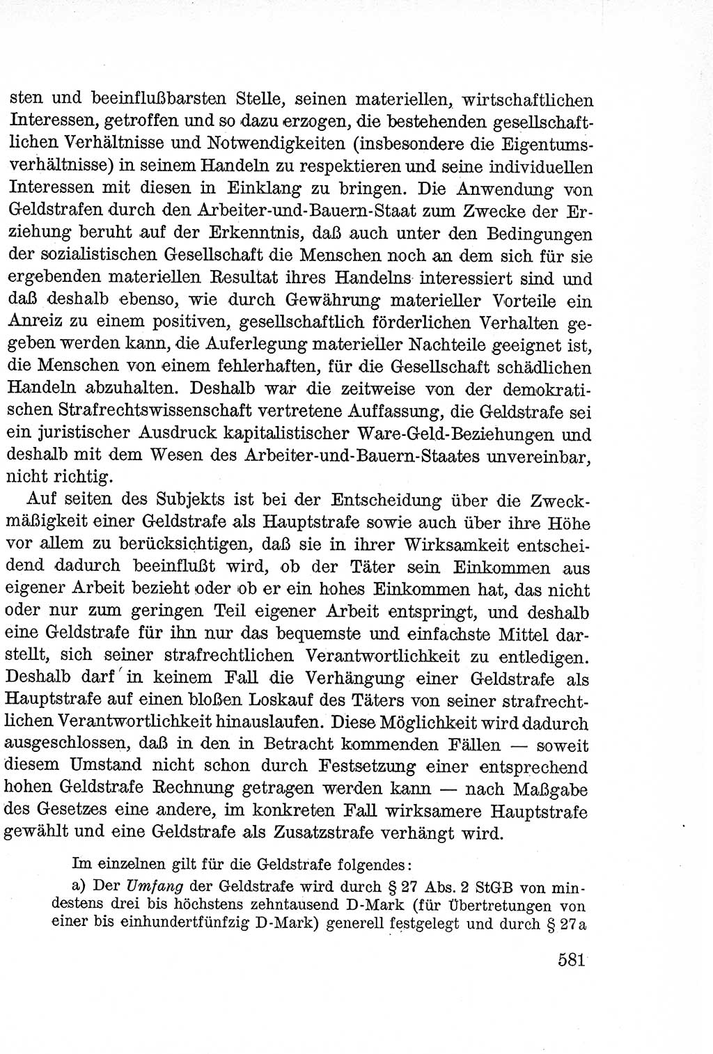 Lehrbuch des Strafrechts der Deutschen Demokratischen Republik (DDR), Allgemeiner Teil 1957, Seite 581 (Lb. Strafr. DDR AT 1957, S. 581)
