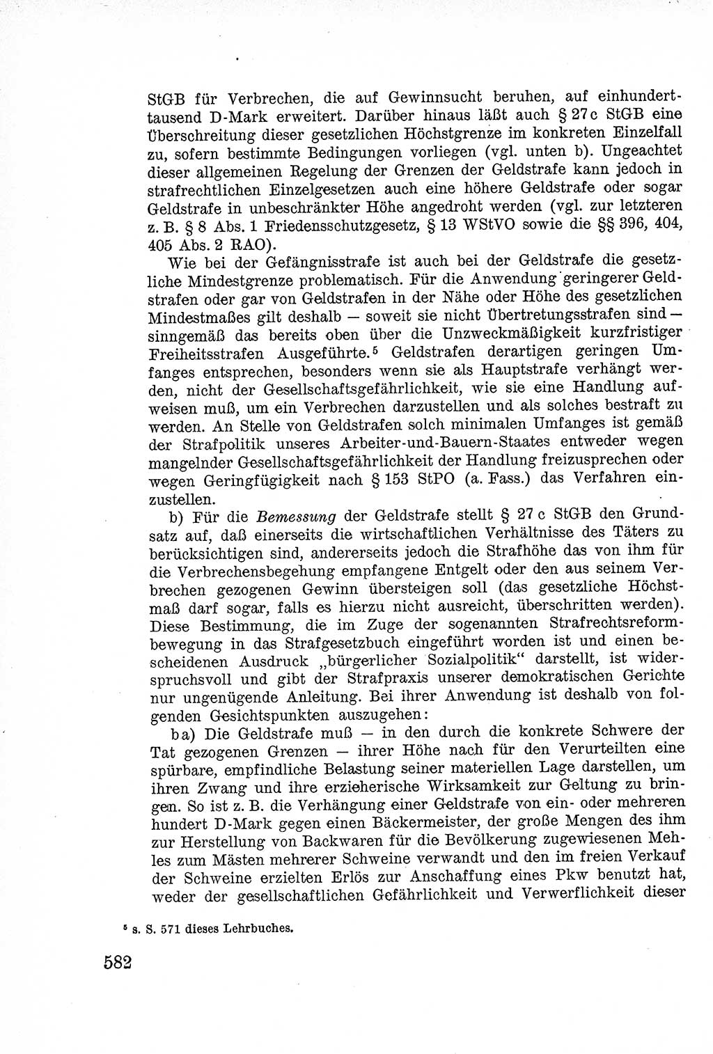 Lehrbuch des Strafrechts der Deutschen Demokratischen Republik (DDR), Allgemeiner Teil 1957, Seite 582 (Lb. Strafr. DDR AT 1957, S. 582)