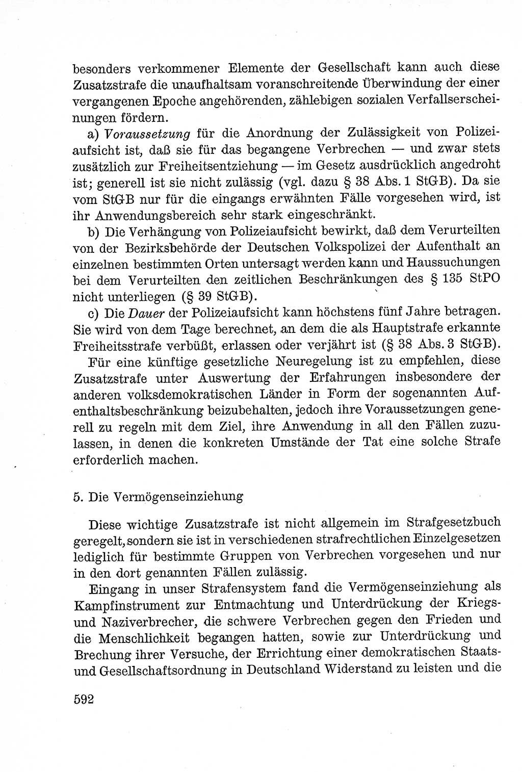 Lehrbuch des Strafrechts der Deutschen Demokratischen Republik (DDR), Allgemeiner Teil 1957, Seite 592 (Lb. Strafr. DDR AT 1957, S. 592)