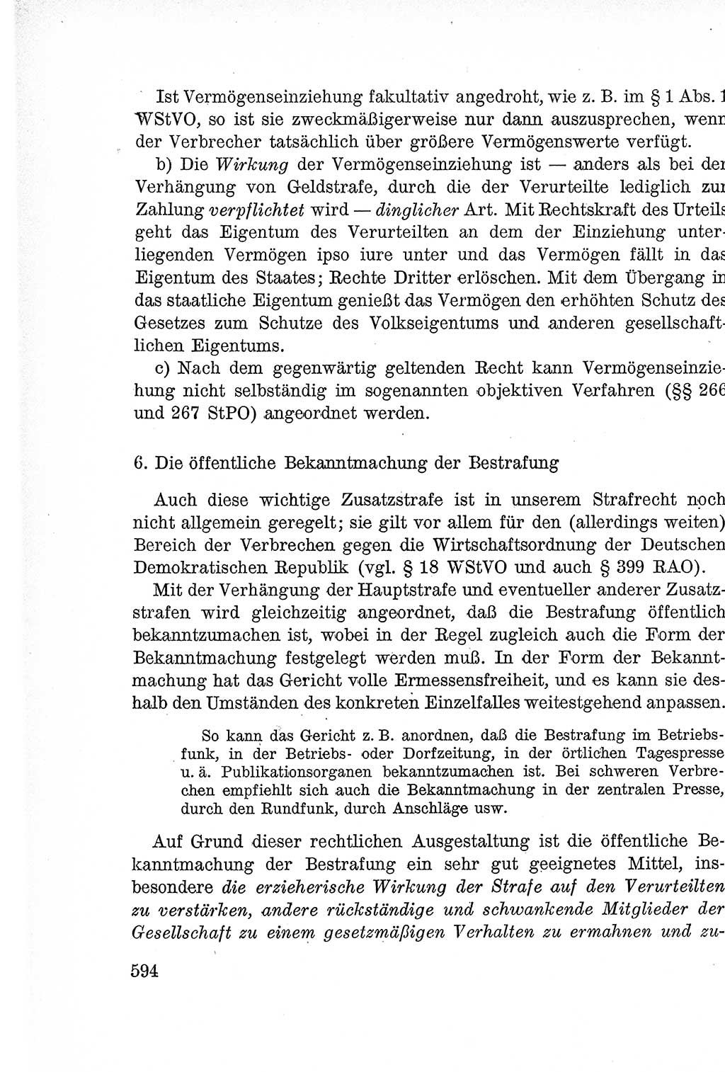 Lehrbuch des Strafrechts der Deutschen Demokratischen Republik (DDR), Allgemeiner Teil 1957, Seite 594 (Lb. Strafr. DDR AT 1957, S. 594)