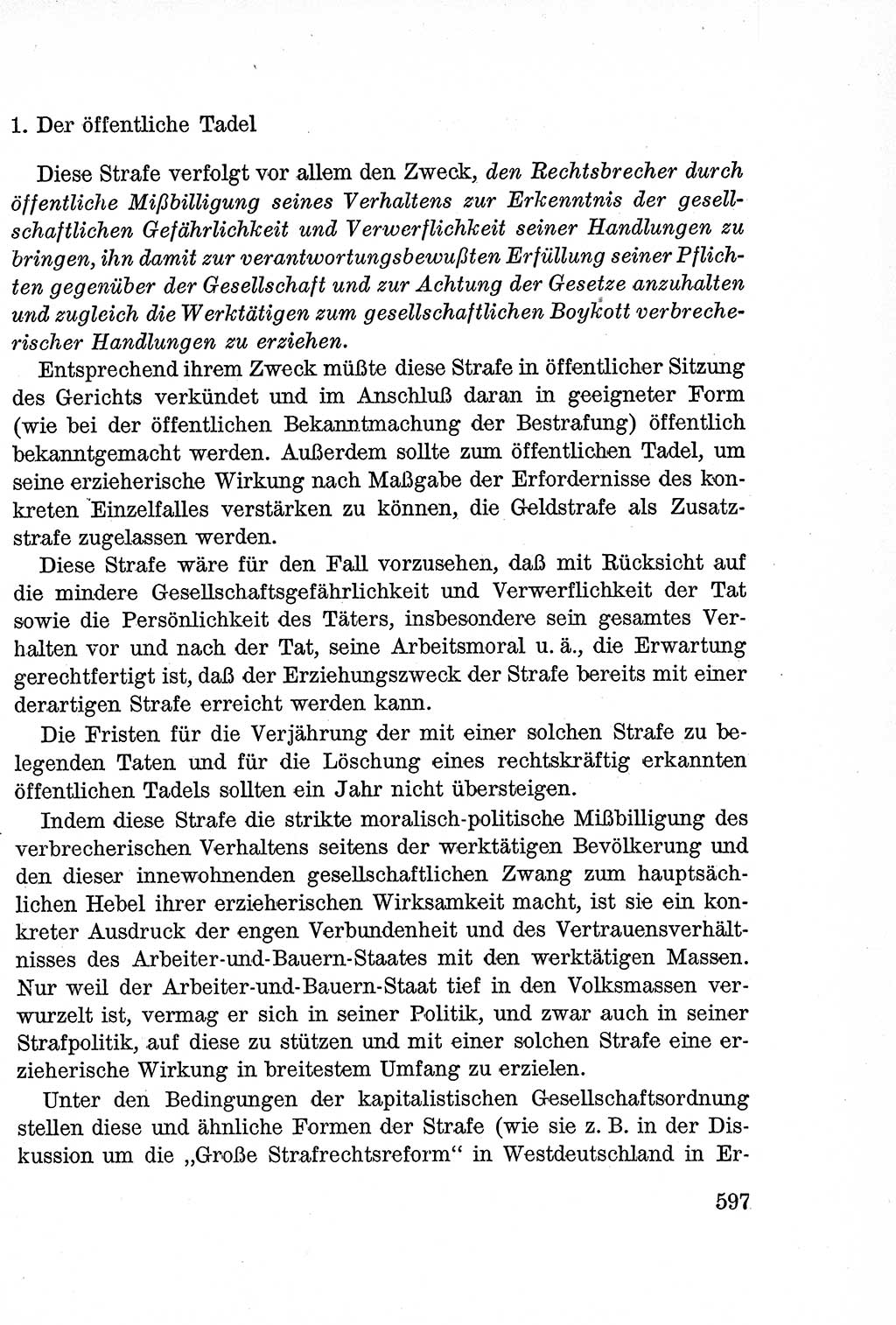 Lehrbuch des Strafrechts der Deutschen Demokratischen Republik (DDR), Allgemeiner Teil 1957, Seite 597 (Lb. Strafr. DDR AT 1957, S. 597)