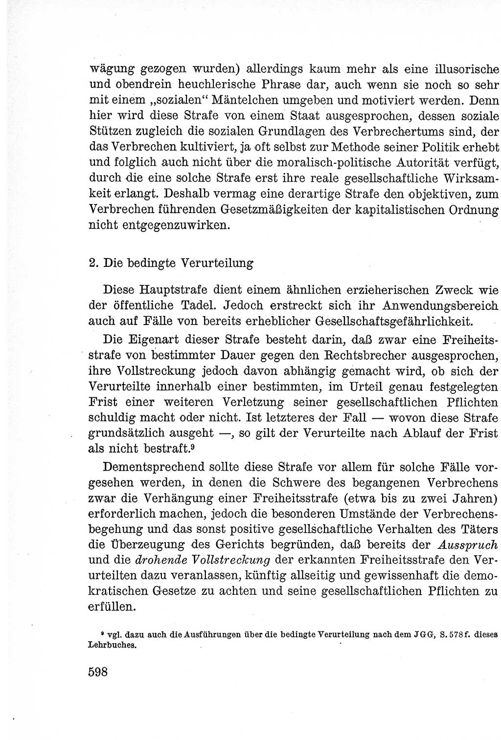 Lehrbuch des Strafrechts der Deutschen Demokratischen Republik (DDR), Allgemeiner Teil 1957, Seite 598 (Lb. Strafr. DDR AT 1957, S. 598)