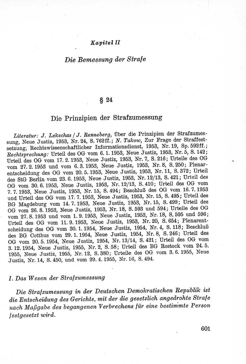 Lehrbuch des Strafrechts der Deutschen Demokratischen Republik (DDR), Allgemeiner Teil 1957, Seite 601 (Lb. Strafr. DDR AT 1957, S. 601)