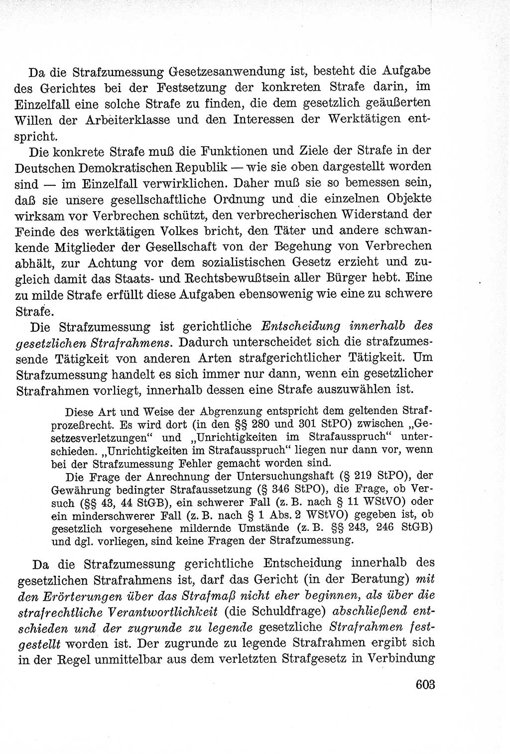Lehrbuch des Strafrechts der Deutschen Demokratischen Republik (DDR), Allgemeiner Teil 1957, Seite 603 (Lb. Strafr. DDR AT 1957, S. 603)