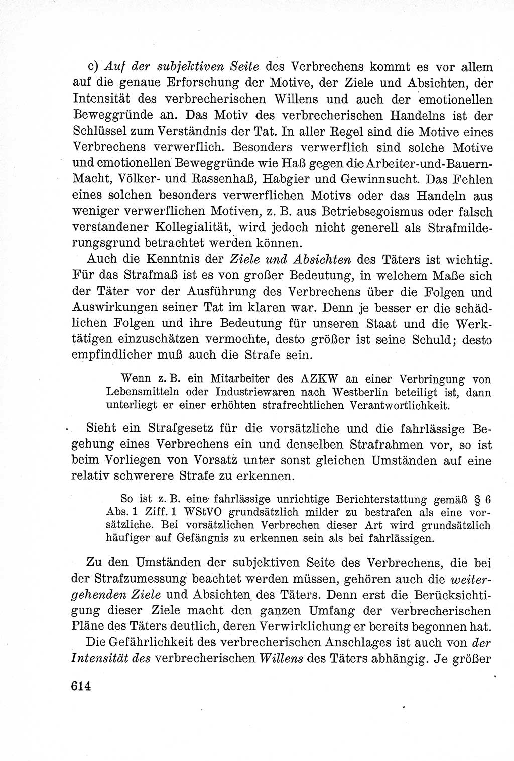 Lehrbuch des Strafrechts der Deutschen Demokratischen Republik (DDR), Allgemeiner Teil 1957, Seite 614 (Lb. Strafr. DDR AT 1957, S. 614)