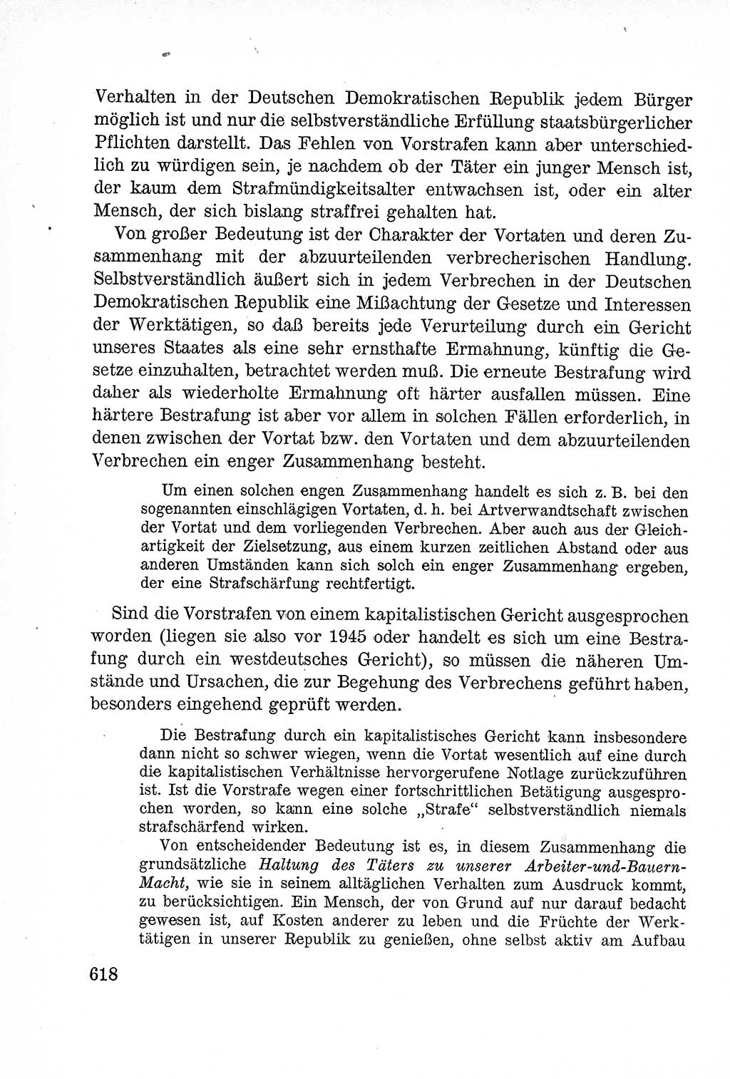 Lehrbuch des Strafrechts der Deutschen Demokratischen Republik (DDR), Allgemeiner Teil 1957, Seite 618 (Lb. Strafr. DDR AT 1957, S. 618)