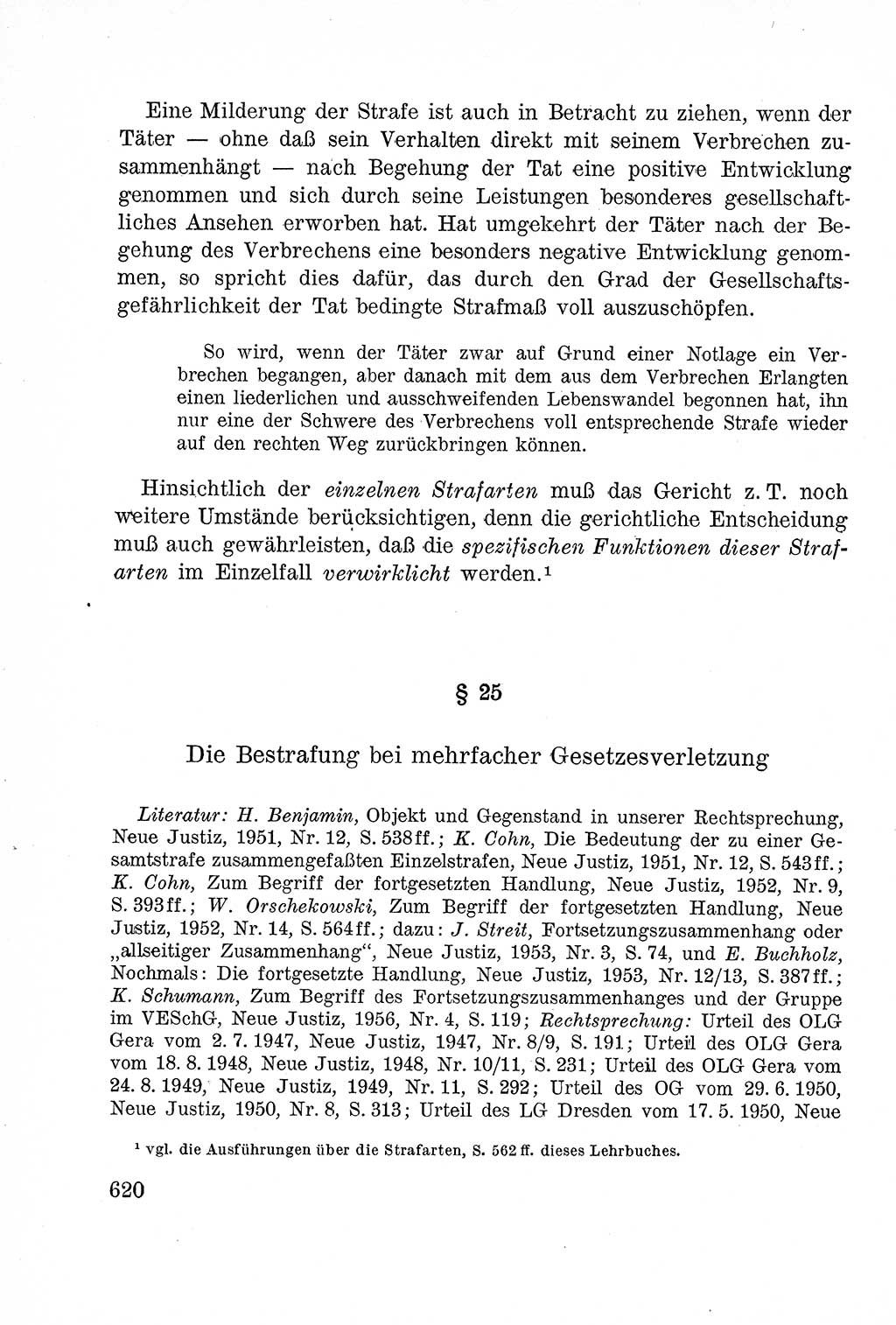 Lehrbuch des Strafrechts der Deutschen Demokratischen Republik (DDR), Allgemeiner Teil 1957, Seite 620 (Lb. Strafr. DDR AT 1957, S. 620)
