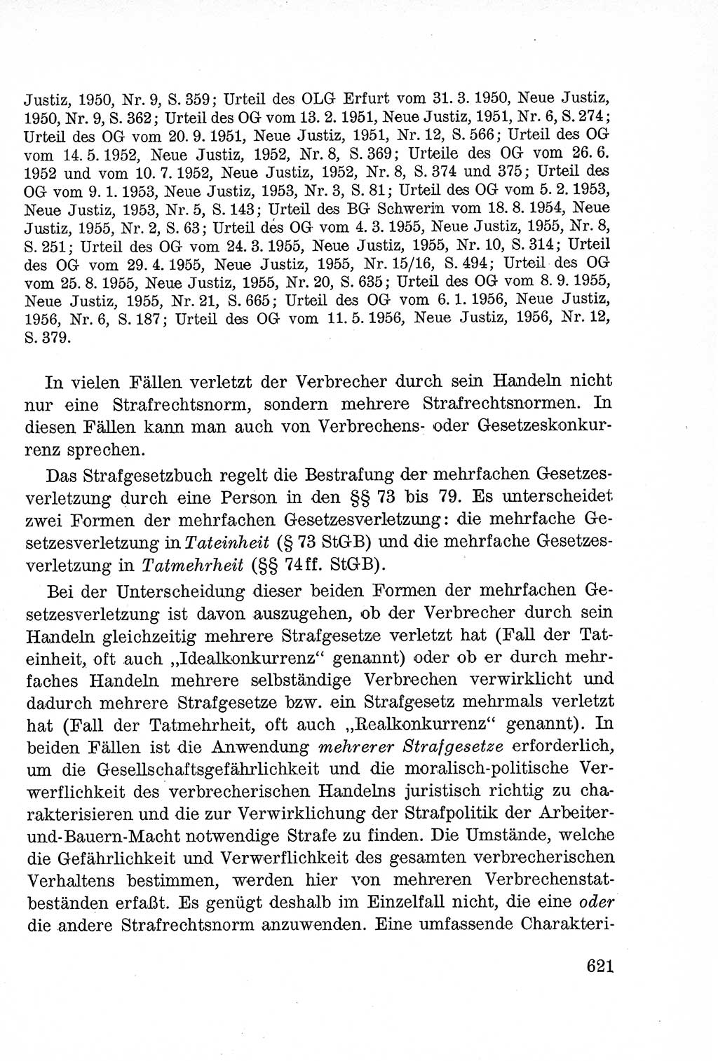 Lehrbuch des Strafrechts der Deutschen Demokratischen Republik (DDR), Allgemeiner Teil 1957, Seite 621 (Lb. Strafr. DDR AT 1957, S. 621)