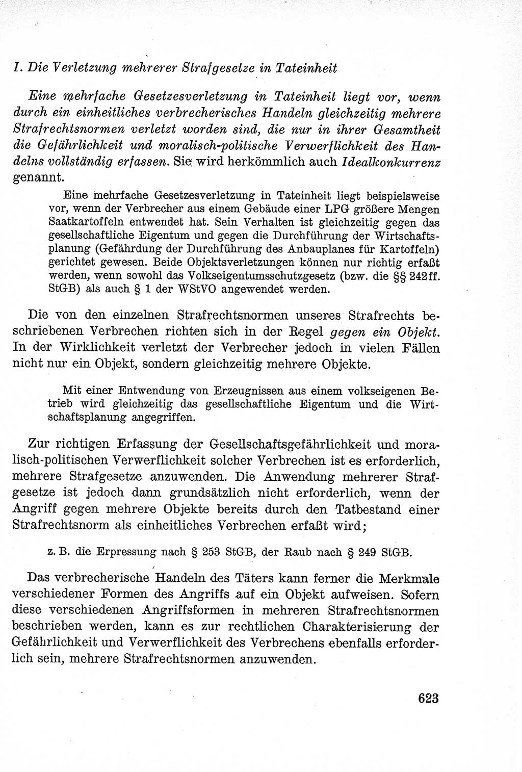 Lehrbuch des Strafrechts der Deutschen Demokratischen Republik (DDR), Allgemeiner Teil 1957, Seite 623 (Lb. Strafr. DDR AT 1957, S. 623)