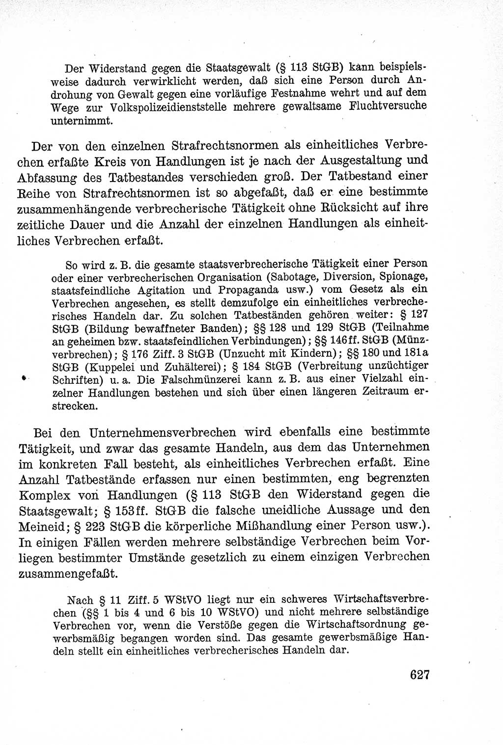 Lehrbuch des Strafrechts der Deutschen Demokratischen Republik (DDR), Allgemeiner Teil 1957, Seite 627 (Lb. Strafr. DDR AT 1957, S. 627)