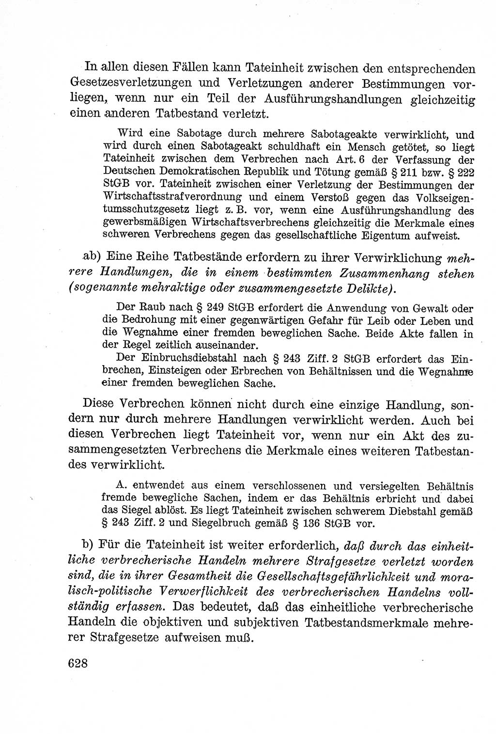Lehrbuch des Strafrechts der Deutschen Demokratischen Republik (DDR), Allgemeiner Teil 1957, Seite 628 (Lb. Strafr. DDR AT 1957, S. 628)