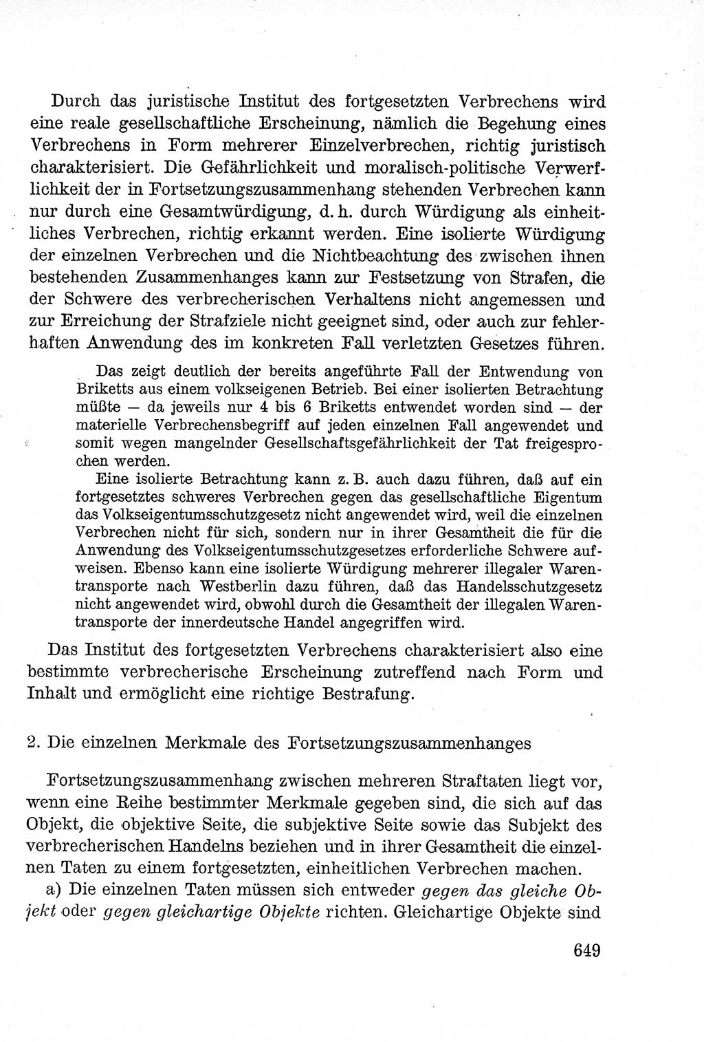 Lehrbuch des Strafrechts der Deutschen Demokratischen Republik (DDR), Allgemeiner Teil 1957, Seite 649 (Lb. Strafr. DDR AT 1957, S. 649)