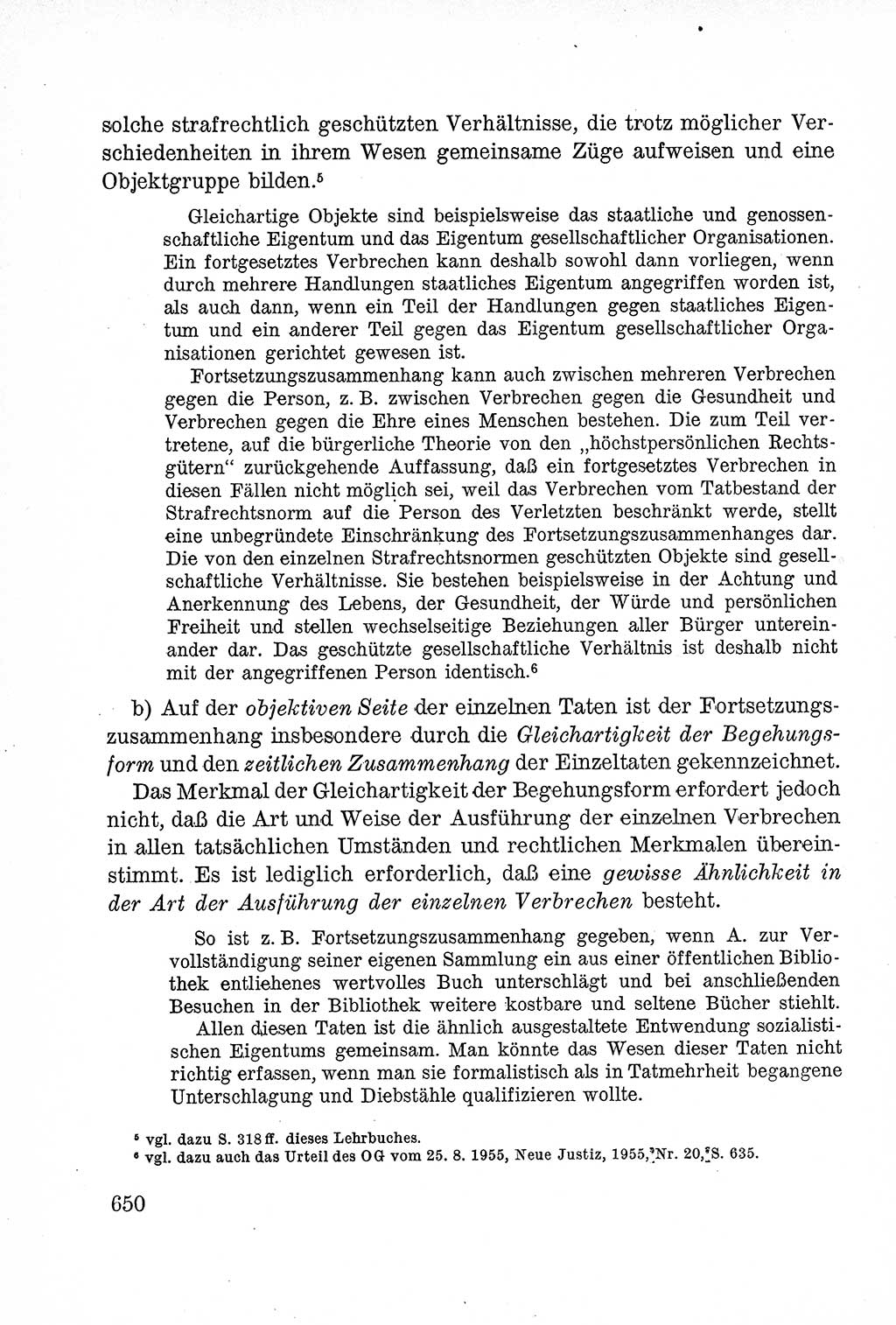 Lehrbuch des Strafrechts der Deutschen Demokratischen Republik (DDR), Allgemeiner Teil 1957, Seite 650 (Lb. Strafr. DDR AT 1957, S. 650)