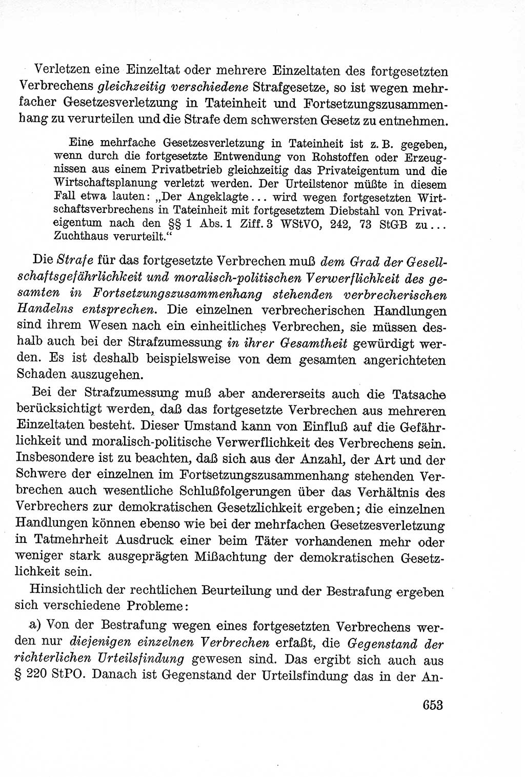 Lehrbuch des Strafrechts der Deutschen Demokratischen Republik (DDR), Allgemeiner Teil 1957, Seite 653 (Lb. Strafr. DDR AT 1957, S. 653)