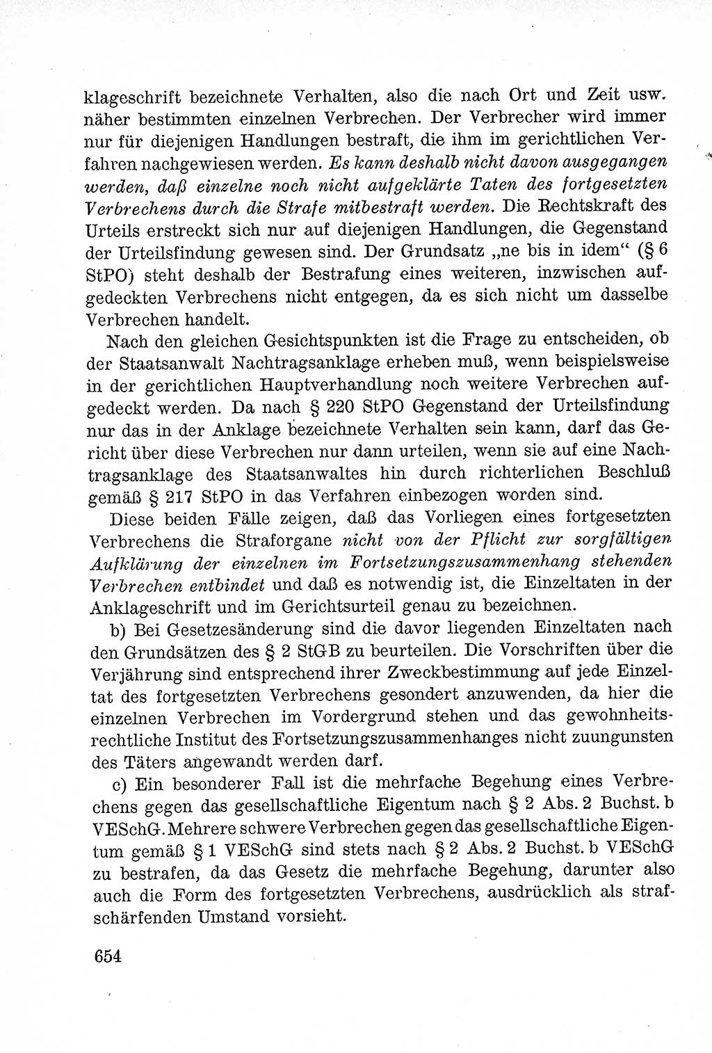 Lehrbuch des Strafrechts der Deutschen Demokratischen Republik (DDR), Allgemeiner Teil 1957, Seite 654 (Lb. Strafr. DDR AT 1957, S. 654)