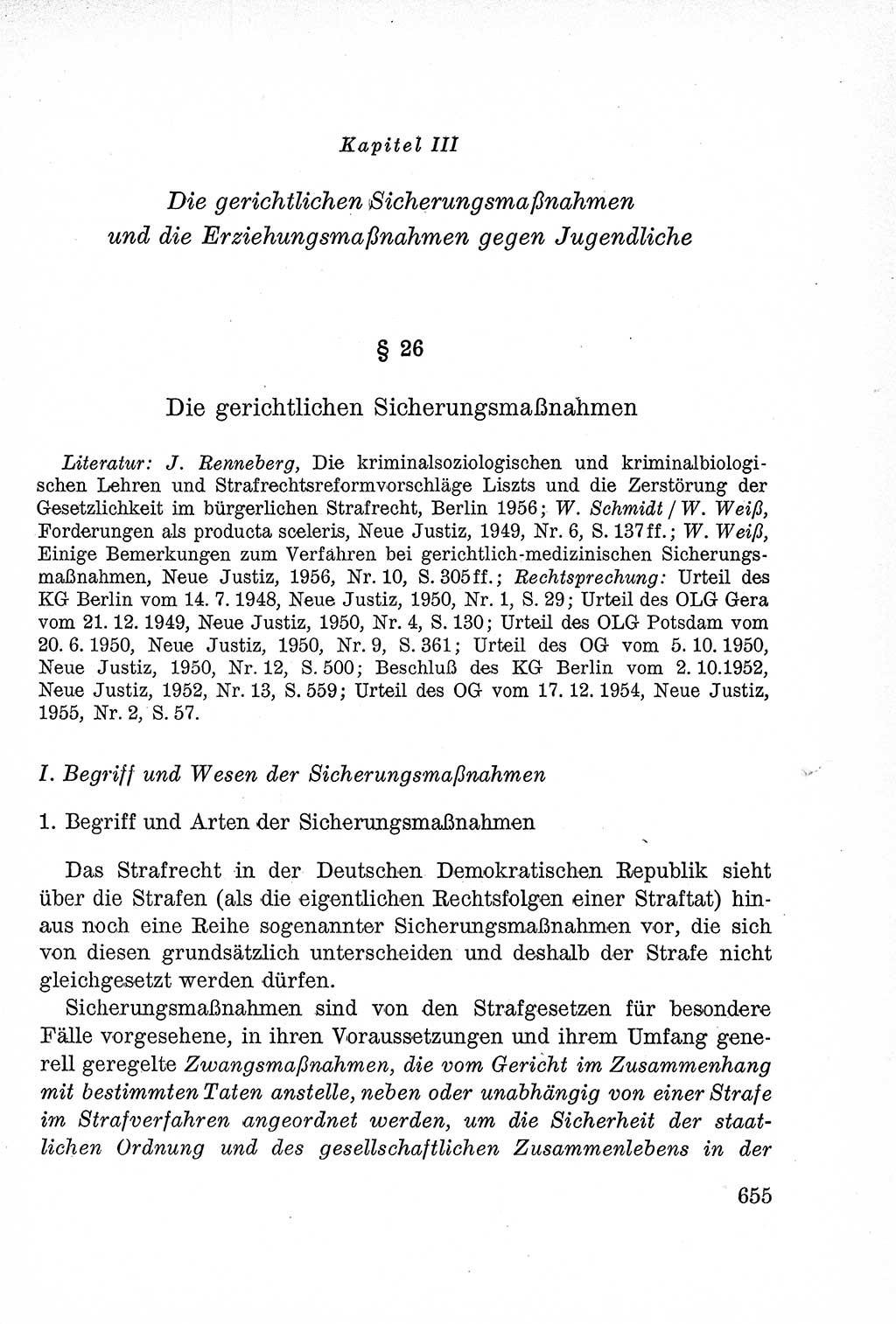 Lehrbuch des Strafrechts der Deutschen Demokratischen Republik (DDR), Allgemeiner Teil 1957, Seite 655 (Lb. Strafr. DDR AT 1957, S. 655)