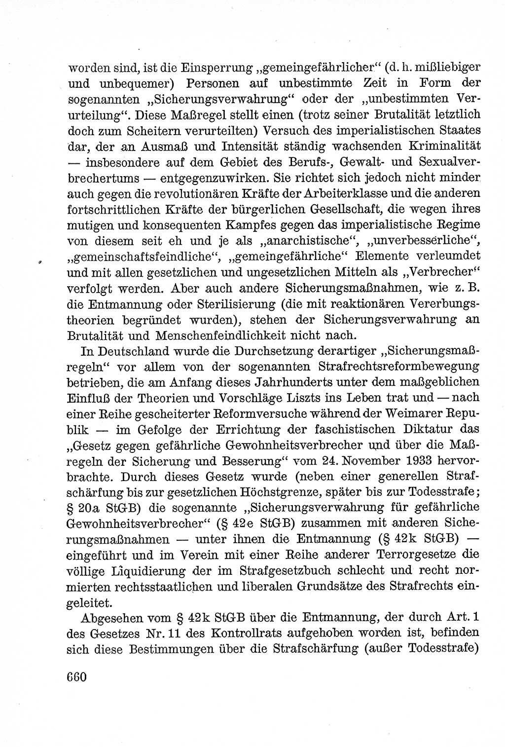 Lehrbuch des Strafrechts der Deutschen Demokratischen Republik (DDR), Allgemeiner Teil 1957, Seite 660 (Lb. Strafr. DDR AT 1957, S. 660)