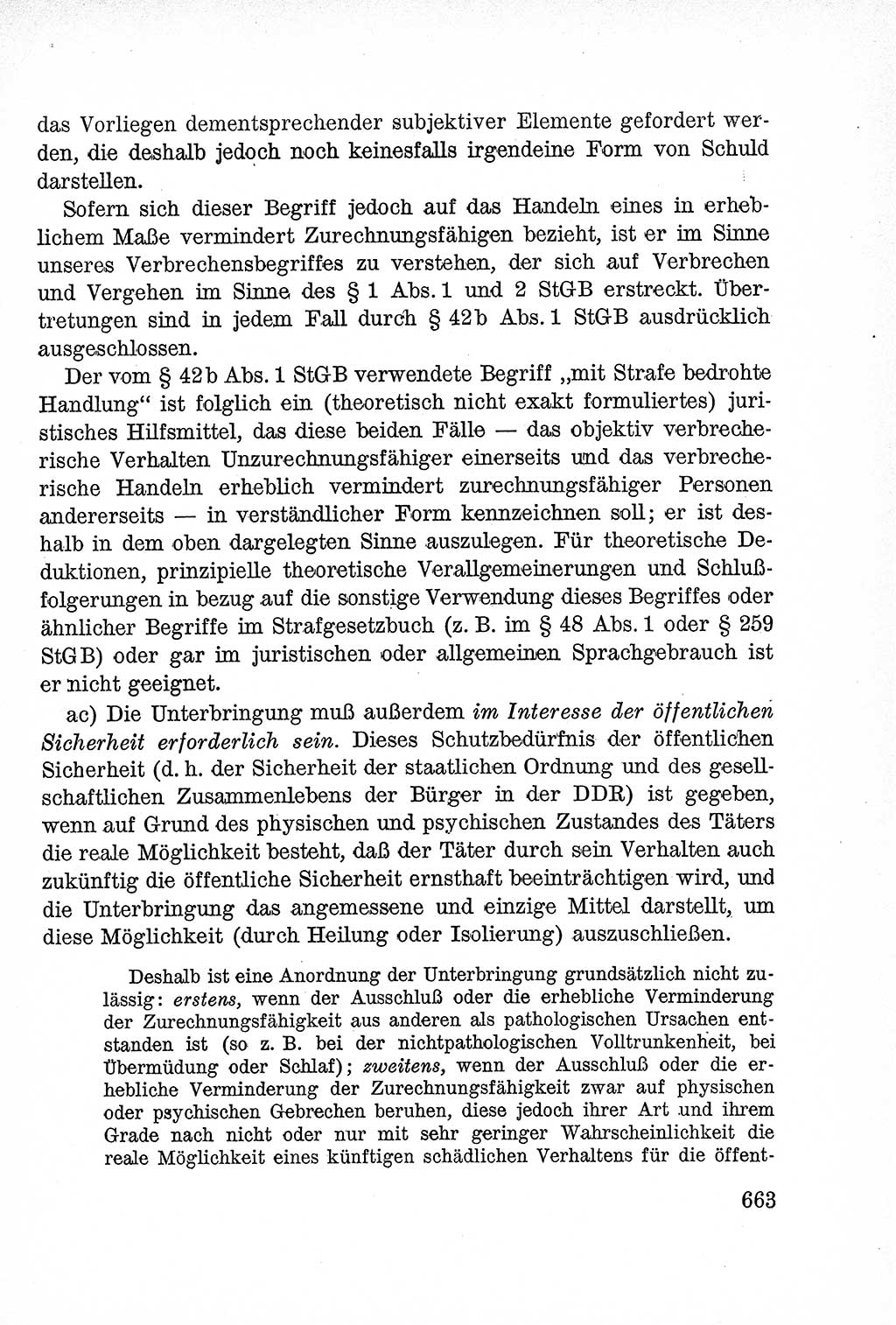 Lehrbuch des Strafrechts der Deutschen Demokratischen Republik (DDR), Allgemeiner Teil 1957, Seite 663 (Lb. Strafr. DDR AT 1957, S. 663)