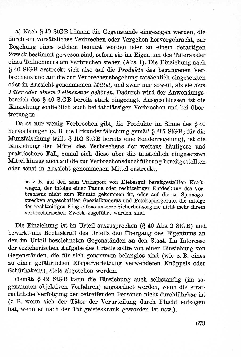 Lehrbuch des Strafrechts der Deutschen Demokratischen Republik (DDR), Allgemeiner Teil 1957, Seite 673 (Lb. Strafr. DDR AT 1957, S. 673)