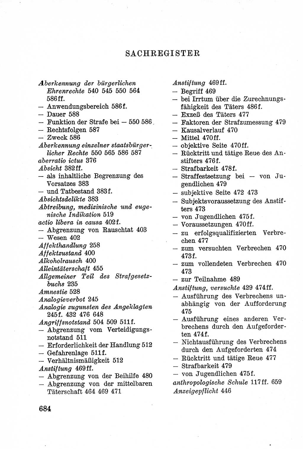 Lehrbuch des Strafrechts der Deutschen Demokratischen Republik (DDR), Allgemeiner Teil 1957, Seite 684 (Lb. Strafr. DDR AT 1957, S. 684)