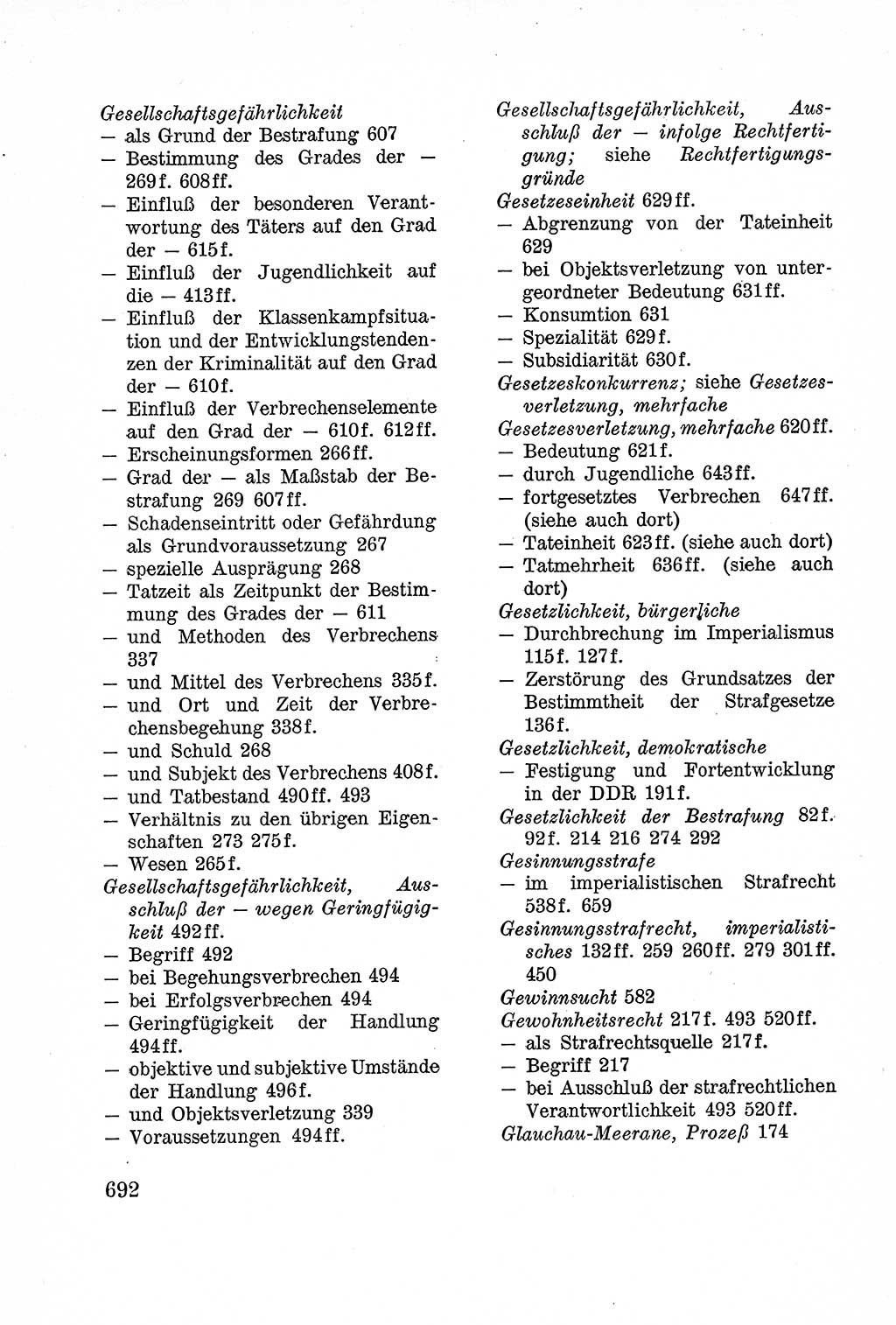 Lehrbuch des Strafrechts der Deutschen Demokratischen Republik (DDR), Allgemeiner Teil 1957, Seite 692 (Lb. Strafr. DDR AT 1957, S. 692)