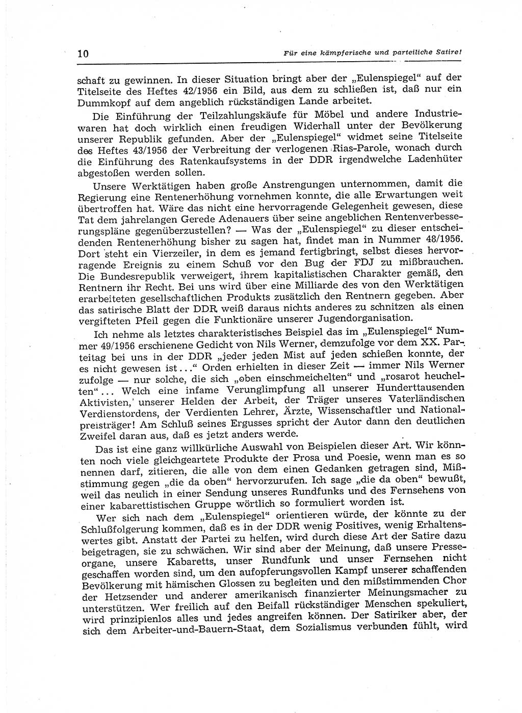 Neuer Weg (NW), Organ des Zentralkomitees (ZK) der SED (Sozialistische Einheitspartei Deutschlands) für Fragen des Parteiaufbaus und des Parteilebens, 12. Jahrgang [Deutsche Demokratische Republik (DDR)] 1957, Seite 10 (NW ZK SED DDR 1957, S. 10)