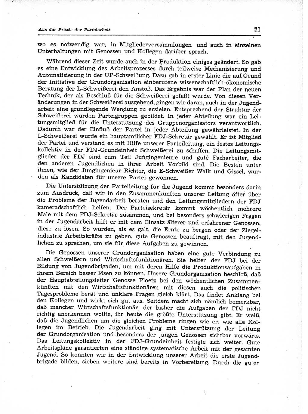 Neuer Weg (NW), Organ des Zentralkomitees (ZK) der SED (Sozialistische Einheitspartei Deutschlands) für Fragen des Parteiaufbaus und des Parteilebens, 12. Jahrgang [Deutsche Demokratische Republik (DDR)] 1957, Seite 21 (NW ZK SED DDR 1957, S. 21)
