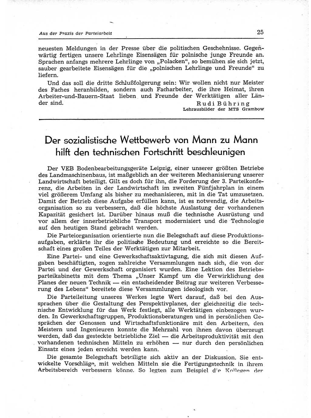 Neuer Weg (NW), Organ des Zentralkomitees (ZK) der SED (Sozialistische Einheitspartei Deutschlands) für Fragen des Parteiaufbaus und des Parteilebens, 12. Jahrgang [Deutsche Demokratische Republik (DDR)] 1957, Seite 25 (NW ZK SED DDR 1957, S. 25)