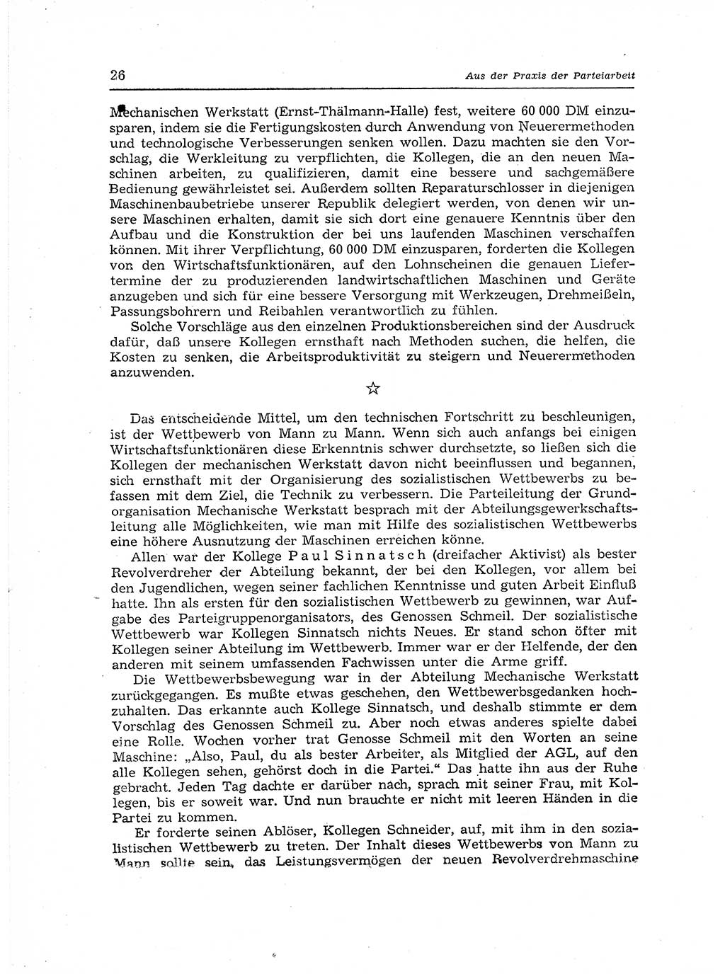 Neuer Weg (NW), Organ des Zentralkomitees (ZK) der SED (Sozialistische Einheitspartei Deutschlands) für Fragen des Parteiaufbaus und des Parteilebens, 12. Jahrgang [Deutsche Demokratische Republik (DDR)] 1957, Seite 26 (NW ZK SED DDR 1957, S. 26)
