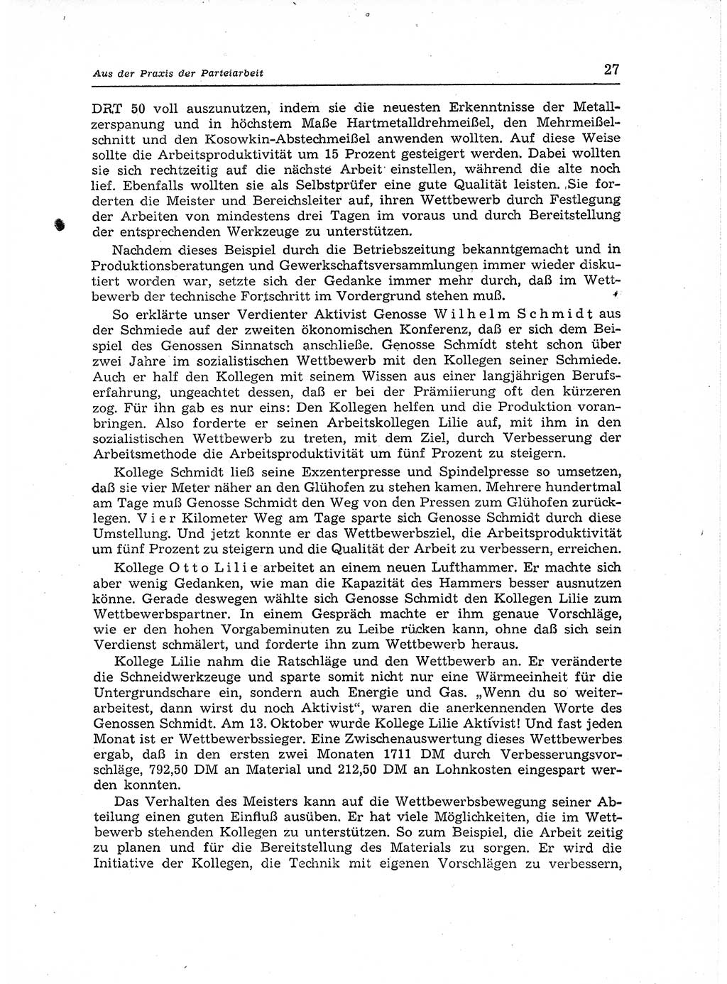 Neuer Weg (NW), Organ des Zentralkomitees (ZK) der SED (Sozialistische Einheitspartei Deutschlands) für Fragen des Parteiaufbaus und des Parteilebens, 12. Jahrgang [Deutsche Demokratische Republik (DDR)] 1957, Seite 27 (NW ZK SED DDR 1957, S. 27)