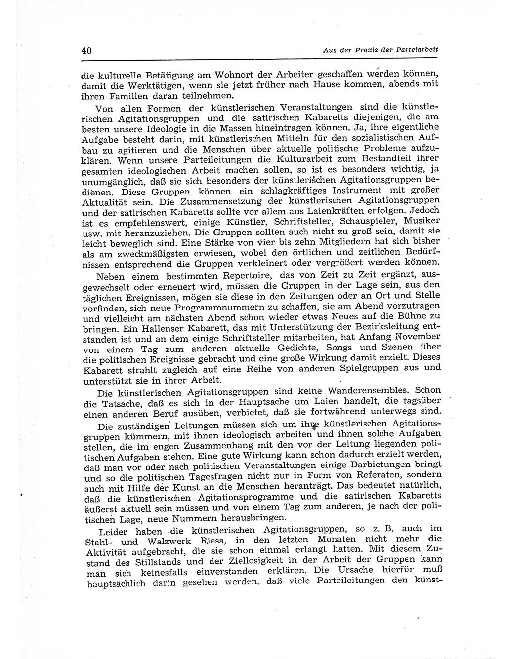 Neuer Weg (NW), Organ des Zentralkomitees (ZK) der SED (Sozialistische Einheitspartei Deutschlands) für Fragen des Parteiaufbaus und des Parteilebens, 12. Jahrgang [Deutsche Demokratische Republik (DDR)] 1957, Seite 40 (NW ZK SED DDR 1957, S. 40)
