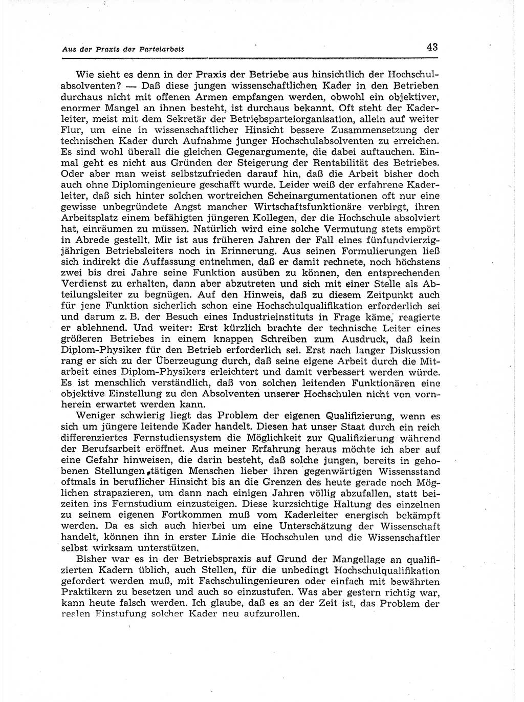 Neuer Weg (NW), Organ des Zentralkomitees (ZK) der SED (Sozialistische Einheitspartei Deutschlands) für Fragen des Parteiaufbaus und des Parteilebens, 12. Jahrgang [Deutsche Demokratische Republik (DDR)] 1957, Seite 43 (NW ZK SED DDR 1957, S. 43)