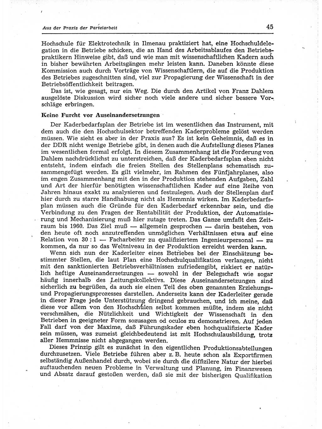 Neuer Weg (NW), Organ des Zentralkomitees (ZK) der SED (Sozialistische Einheitspartei Deutschlands) für Fragen des Parteiaufbaus und des Parteilebens, 12. Jahrgang [Deutsche Demokratische Republik (DDR)] 1957, Seite 45 (NW ZK SED DDR 1957, S. 45)