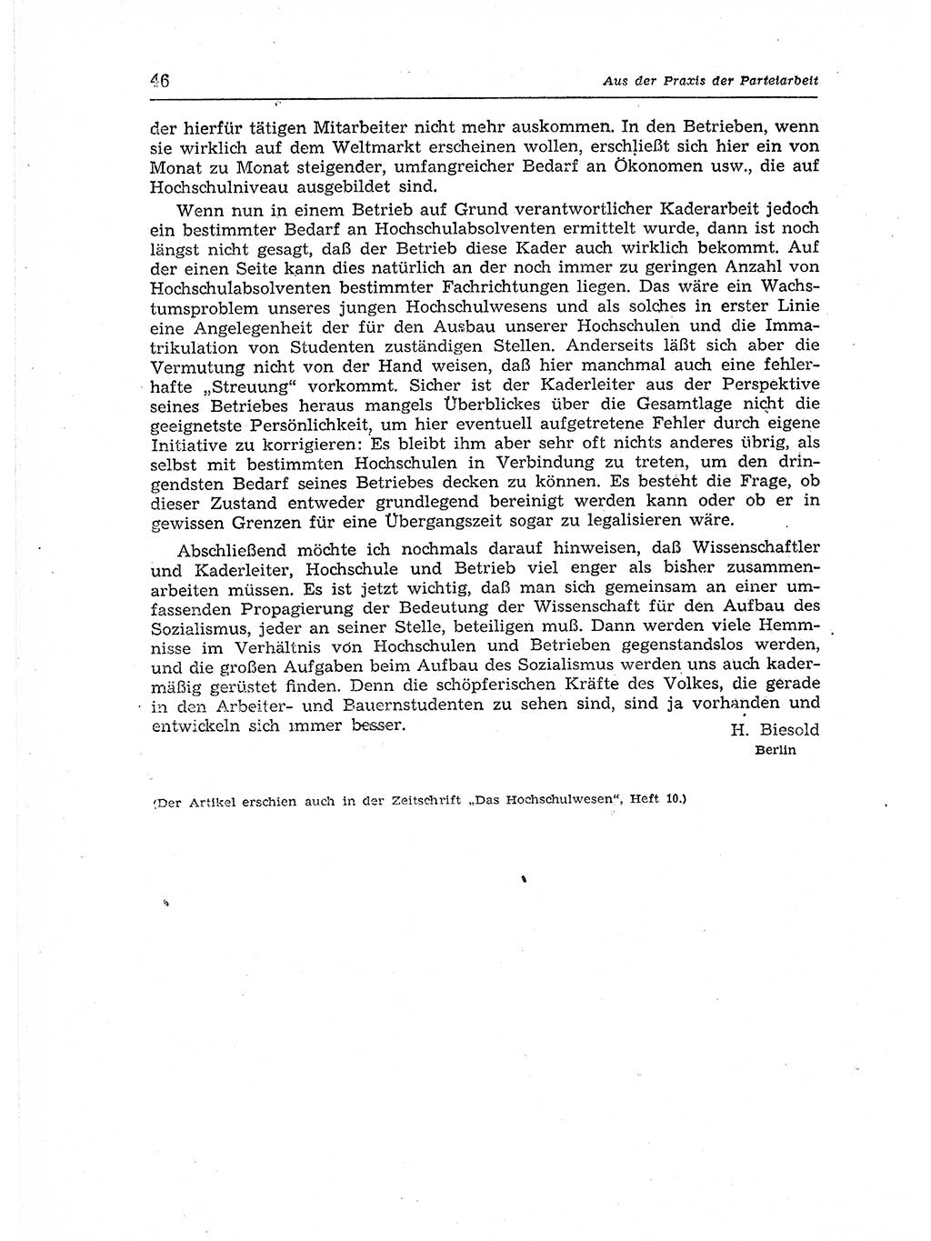 Neuer Weg (NW), Organ des Zentralkomitees (ZK) der SED (Sozialistische Einheitspartei Deutschlands) für Fragen des Parteiaufbaus und des Parteilebens, 12. Jahrgang [Deutsche Demokratische Republik (DDR)] 1957, Seite 46 (NW ZK SED DDR 1957, S. 46)