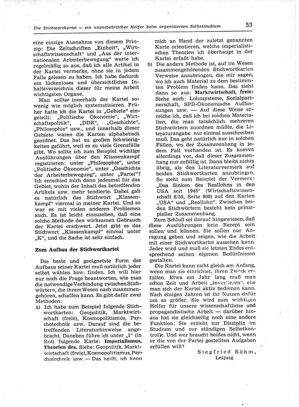 Neuer Weg (NW), Organ des Zentralkomitees (ZK) der SED (Sozialistische Einheitspartei Deutschlands) für Fragen des Parteiaufbaus und des Parteilebens, 12. Jahrgang [Deutsche Demokratische Republik (DDR)] 1957, Seite 53 (NW ZK SED DDR 1957, S. 53)