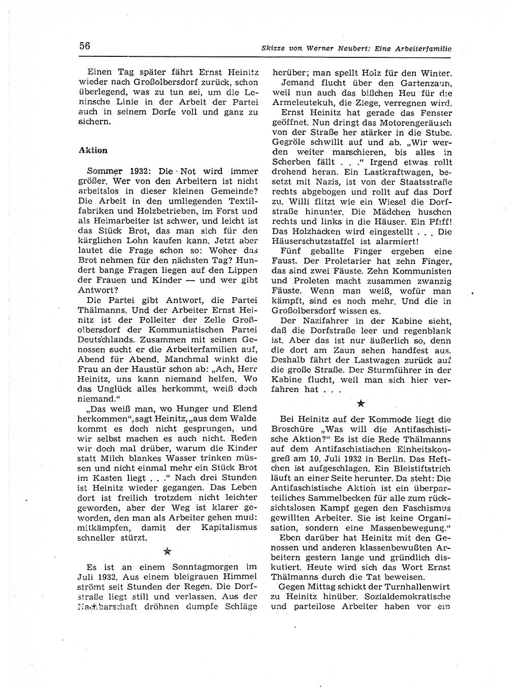 Neuer Weg (NW), Organ des Zentralkomitees (ZK) der SED (Sozialistische Einheitspartei Deutschlands) für Fragen des Parteiaufbaus und des Parteilebens, 12. Jahrgang [Deutsche Demokratische Republik (DDR)] 1957, Seite 56 (NW ZK SED DDR 1957, S. 56)