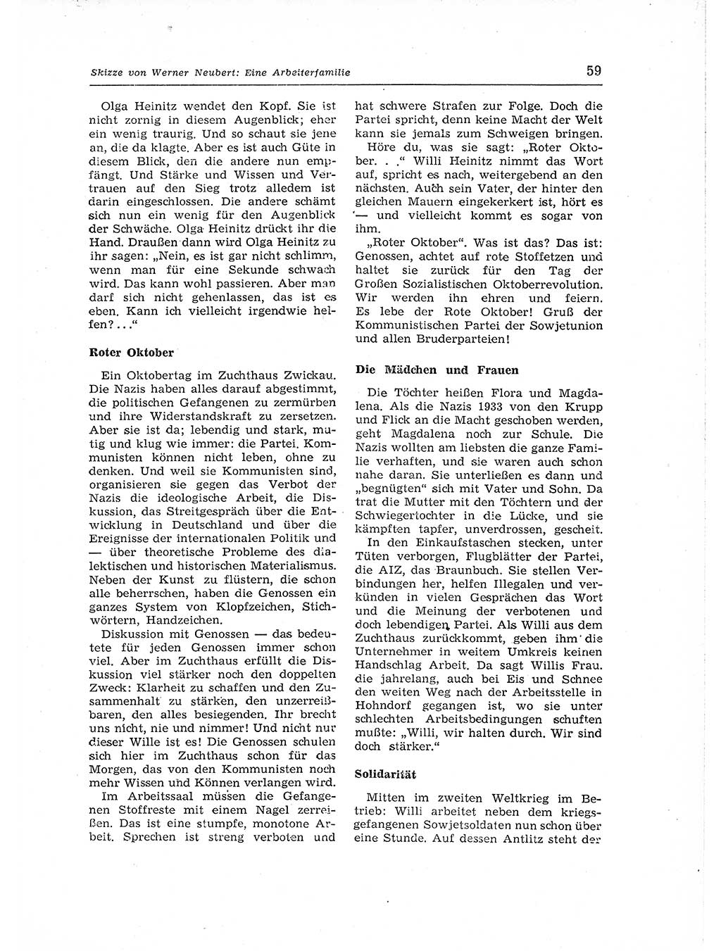 Neuer Weg (NW), Organ des Zentralkomitees (ZK) der SED (Sozialistische Einheitspartei Deutschlands) für Fragen des Parteiaufbaus und des Parteilebens, 12. Jahrgang [Deutsche Demokratische Republik (DDR)] 1957, Seite 59 (NW ZK SED DDR 1957, S. 59)