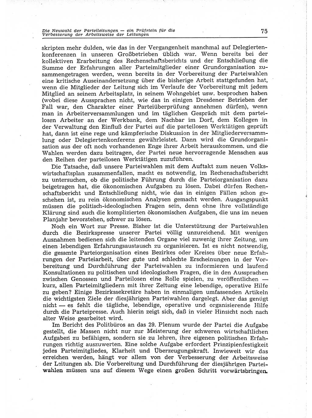 Neuer Weg (NW), Organ des Zentralkomitees (ZK) der SED (Sozialistische Einheitspartei Deutschlands) für Fragen des Parteiaufbaus und des Parteilebens, 12. Jahrgang [Deutsche Demokratische Republik (DDR)] 1957, Seite 75 (NW ZK SED DDR 1957, S. 75)