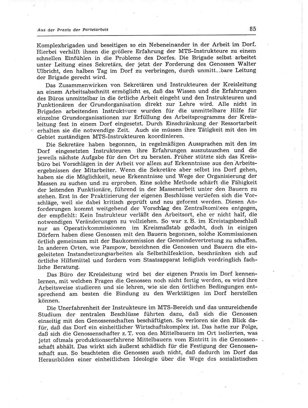 Neuer Weg (NW), Organ des Zentralkomitees (ZK) der SED (Sozialistische Einheitspartei Deutschlands) für Fragen des Parteiaufbaus und des Parteilebens, 12. Jahrgang [Deutsche Demokratische Republik (DDR)] 1957, Seite 85 (NW ZK SED DDR 1957, S. 85)