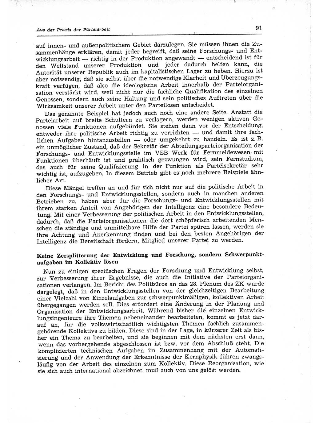 Neuer Weg (NW), Organ des Zentralkomitees (ZK) der SED (Sozialistische Einheitspartei Deutschlands) für Fragen des Parteiaufbaus und des Parteilebens, 12. Jahrgang [Deutsche Demokratische Republik (DDR)] 1957, Seite 91 (NW ZK SED DDR 1957, S. 91)