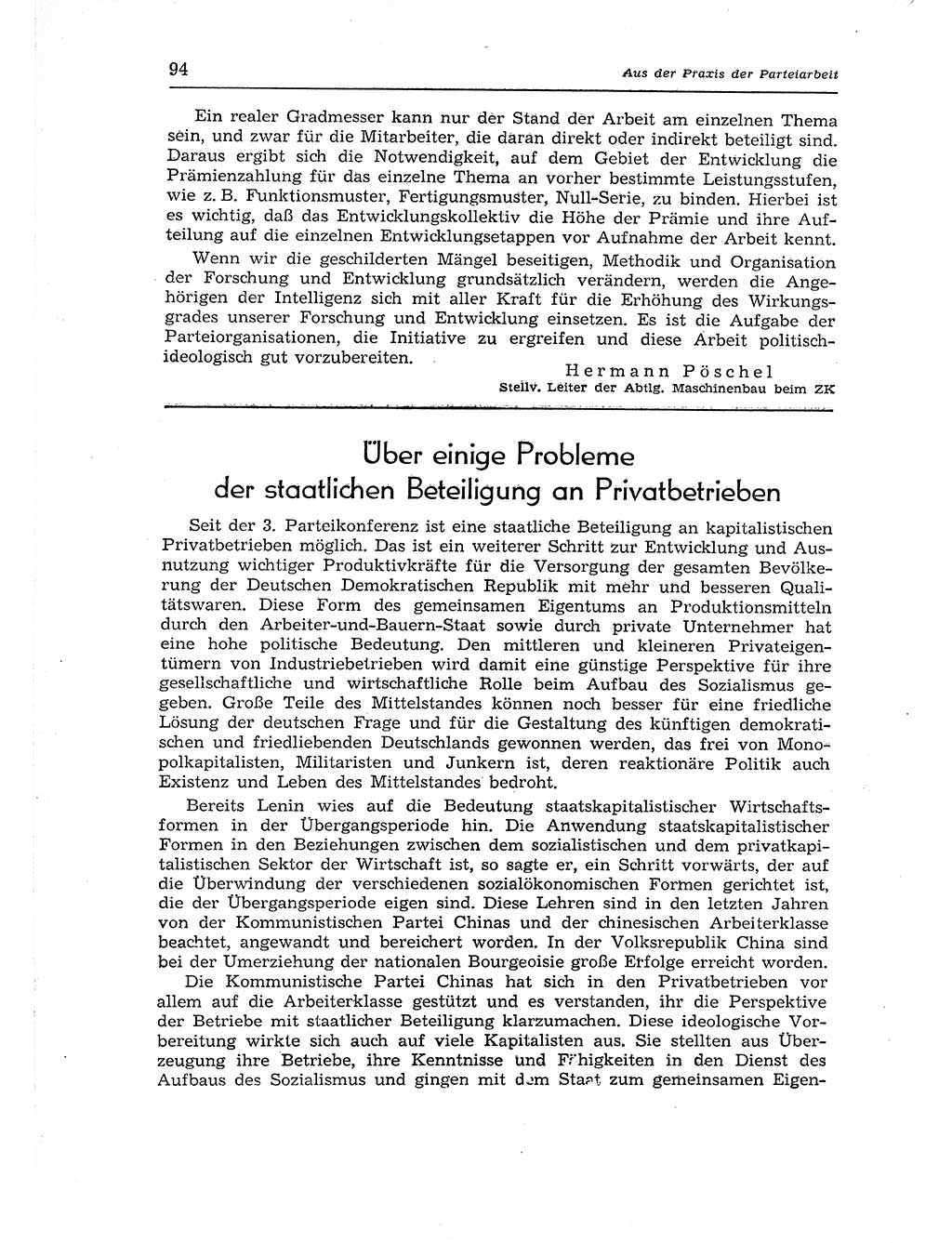 Neuer Weg (NW), Organ des Zentralkomitees (ZK) der SED (Sozialistische Einheitspartei Deutschlands) für Fragen des Parteiaufbaus und des Parteilebens, 12. Jahrgang [Deutsche Demokratische Republik (DDR)] 1957, Seite 94 (NW ZK SED DDR 1957, S. 94)