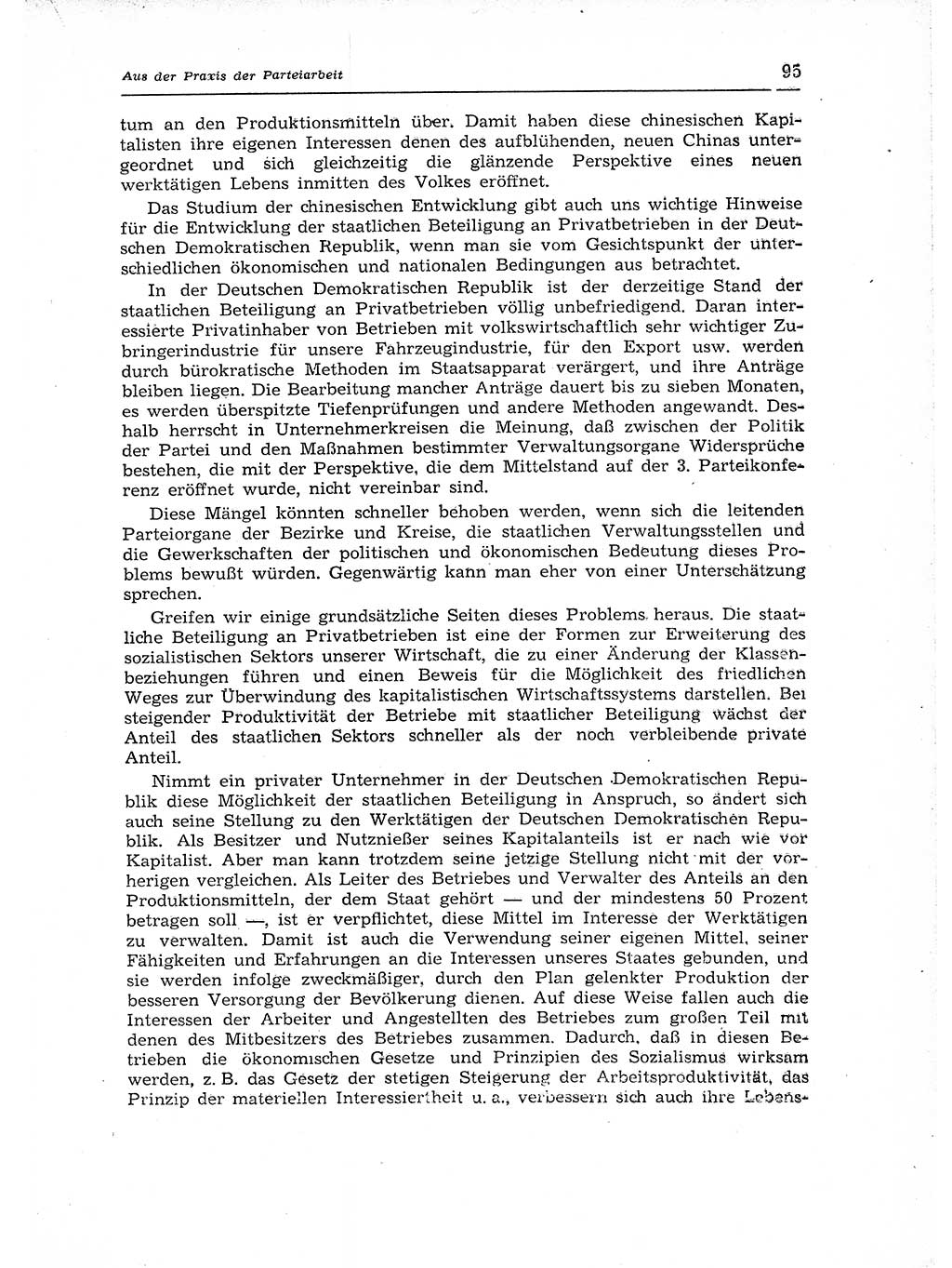 Neuer Weg (NW), Organ des Zentralkomitees (ZK) der SED (Sozialistische Einheitspartei Deutschlands) für Fragen des Parteiaufbaus und des Parteilebens, 12. Jahrgang [Deutsche Demokratische Republik (DDR)] 1957, Seite 95 (NW ZK SED DDR 1957, S. 95)