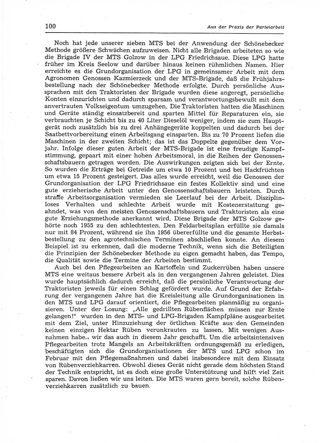 Neuer Weg (NW), Organ des Zentralkomitees (ZK) der SED (Sozialistische Einheitspartei Deutschlands) für Fragen des Parteiaufbaus und des Parteilebens, 12. Jahrgang [Deutsche Demokratische Republik (DDR)] 1957, Seite 100 (NW ZK SED DDR 1957, S. 100)